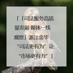 「司法服务高质量发展·媒体一线观察」浙江金华：“司法更有为”让“市场更有力”