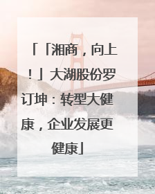 「湘商，向上！」大湖股份罗订坤：转型大健康，企业发展更健康