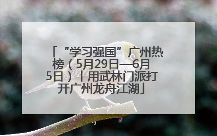 “学习强国”广州热榜（5月29日—6月5日）丨用武林门派打开广州龙舟江湖