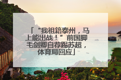 “我祖籍泰州，马上能出战！”前国脚毛剑卿自荐踢苏超，体育局回应