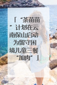 “茶苗苗”计划在云南保山启动 为留守困境儿童三餐“加肉”