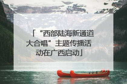 “西部陆海新通道大合唱”主题传播活动在广西启动