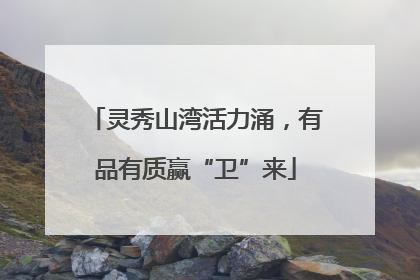 灵秀山湾活力涌，有品有质赢“卫”来