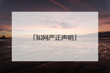 知网严正声明