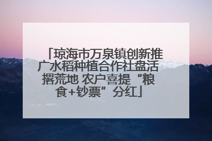 琼海市万泉镇创新推广水稻种植合作社盘活撂荒地 农户喜提“粮食+钞票”分红
