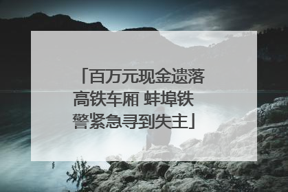 百万元现金遗落高铁车厢 蚌埠铁警紧急寻到失主