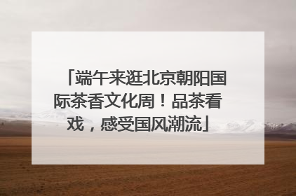 端午来逛北京朝阳国际茶香文化周！品茶看戏，感受国风潮流