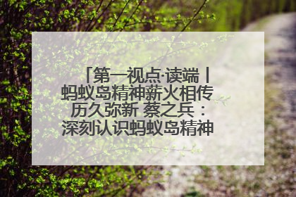 第一视点·读端丨蚂蚁岛精神薪火相传历久弥新 蔡之兵：深刻认识蚂蚁岛精神的“精气神”
