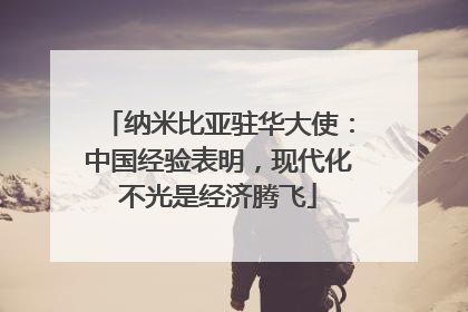 纳米比亚驻华大使：中国经验表明，现代化不光是经济腾飞