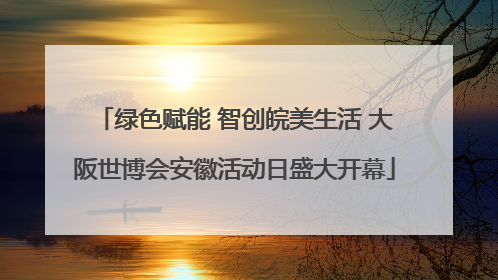 绿色赋能 智创皖美生活 大阪世博会安徽活动日盛大开幕