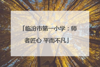 临汾市第一小学：师者匠心 平而不凡