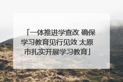 一体推进学查改 确保学习教育见行见效 太原市扎实开展学习教育