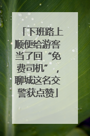 下班路上顺便给游客当了回“免费司机”，聊城这名交警获点赞