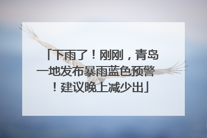 下雨了！刚刚，青岛一地发布暴雨蓝色预警！建议晚上减少出