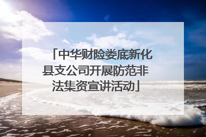 中华财险娄底新化县支公司开展防范非法集资宣讲活动
