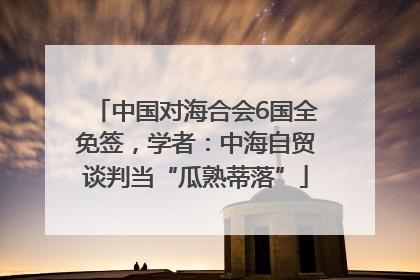 中国对海合会6国全免签，学者：中海自贸谈判当“瓜熟蒂落”