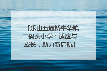 乐山五通桥牛华镇二码头小学：适应与成长，助力新启航