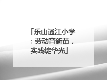 乐山通江小学：劳动育新苗，实践绽华光