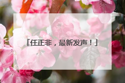 任正非，最新发声！