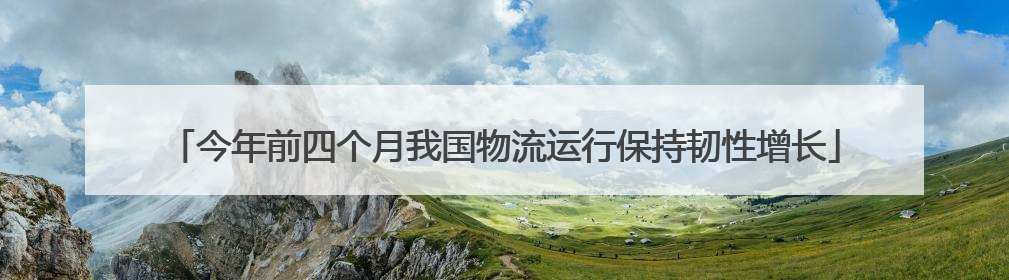 今年前四个月我国物流运行保持韧性增长