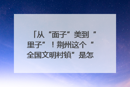从“面子”美到“里子”！荆州这个“全国文明村镇”是怎样炼成的？