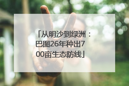 从明沙到绿洲：巴图26年种出700亩生态防线