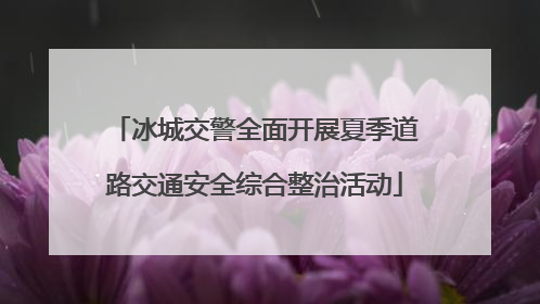 冰城交警全面开展夏季道路交通安全综合整治活动