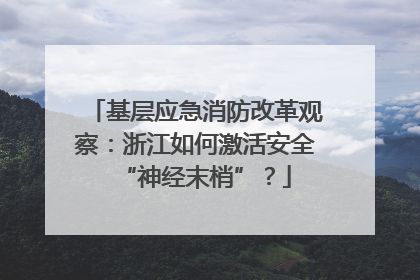 基层应急消防改革观察：浙江如何激活安全“神经末梢”？