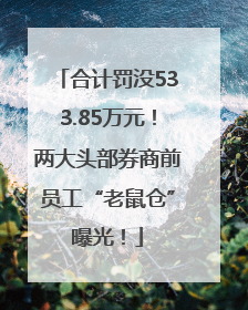 合计罚没533.85万元！两大头部券商前员工“老鼠仓”曝光！