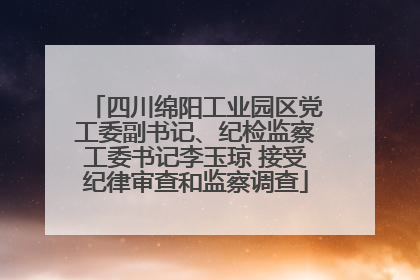 四川绵阳工业园区党工委副书记、纪检监察工委书记李玉琼 接受纪律审查和监察调查