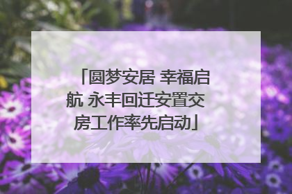 圆梦安居 幸福启航 永丰回迁安置交房工作率先启动
