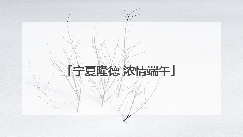 宁夏隆德 浓情端午