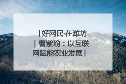 好网民·在潍坊｜曹紫瑜：以互联网赋能农业发展
