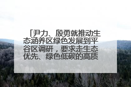 尹力、殷勇就推动生态涵养区绿色发展到平谷区调研，要求走生态优先、绿色低碳的高质量发展之路