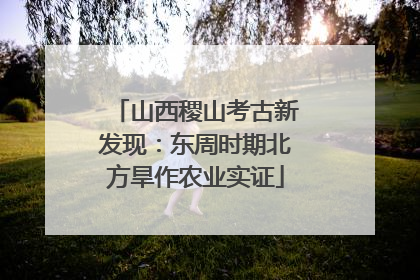 山西稷山考古新发现：东周时期北方旱作农业实证