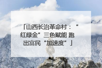 山西长治革命村：“红绿金”三色赋能 跑出富民“加速度”