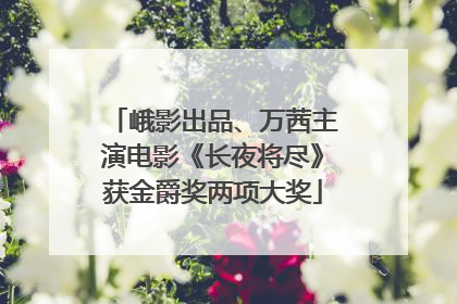 峨影出品、万茜主演电影《长夜将尽》获金爵奖两项大奖