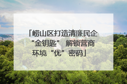 崂山区打造清廉民企“金钥匙” 解锁营商环境“优”密码