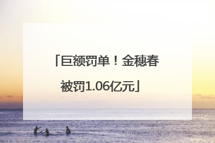 巨额罚单！金穗春被罚1.06亿元