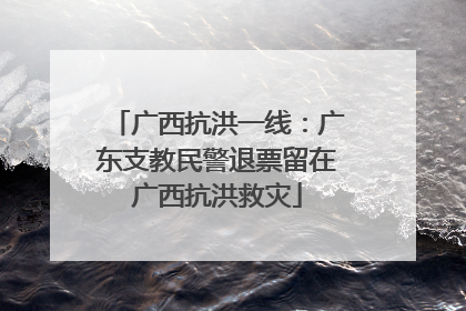 广西抗洪一线：广东支教民警退票留在广西抗洪救灾