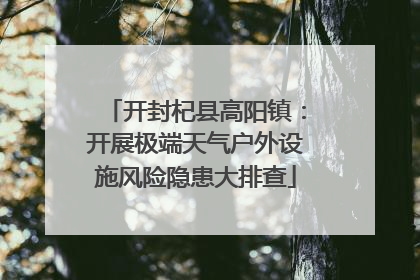 开封杞县高阳镇：开展极端天气户外设施风险隐患大排查