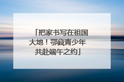 把家书写在祖国大地！鄂藏青少年共赴端午之约