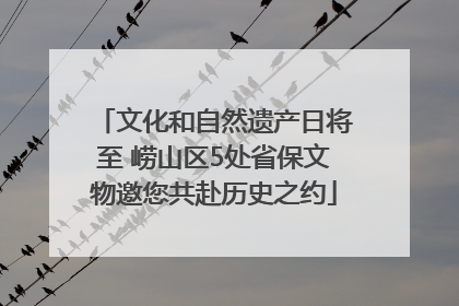 文化和自然遗产日将至 崂山区5处省保文物邀您共赴历史之约