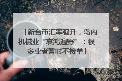 新台币汇率强升，岛内机械业“哀鸿遍野”：很多业者暂时不接单