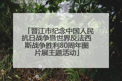 晋江市纪念中国人民抗日战争暨世界反法西斯战争胜利80周年图片展主题活动