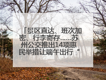 景区直达、班次加密、行李寄存……苏州公交推出14项惠民举措让端午出行“路路顺”