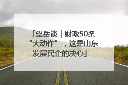 望岳谈｜财政50条“大动作”，这是山东发展民企的决心