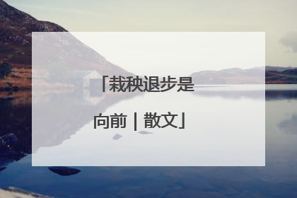 栽秧退步是向前｜散文