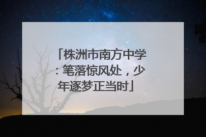 株洲市南方中学：笔落惊风处，少年逐梦正当时
