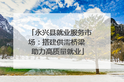 永兴县就业服务市场：搭建供需桥梁 助力高质量就业